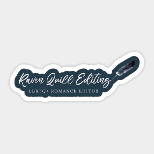 Raven Quill Editing Signature Logo - White Text Sticker